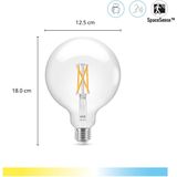 WiZ Globe Filament Slimme LED Verlichting - Warm- tot Koelwit Licht - E27 - 60W - 125 mm - Transparant - Wi-Fi