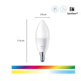 WiZ - Kaarslamp - Slimme LED Verlichting - Gekleurd en Wit Licht - E14 Fitting - Mat