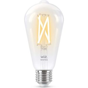 WiZ Edison Filament Lamp E27 - Warm- tot Koelwit Licht - Slimme LED Lamp - 60 W - Transparant - Verbind met Wi-Fi - Gemakkelijk te Bedienen