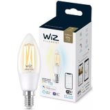 WiZ Kaarslamp Filament - Slimme LED-Verlichting - Warm- tot Koelwit Licht - E14 - 40W - Transparant - Wi-Fi