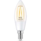 WiZ Kaarslamp Filament E14 - Warm- tot Koelwit Licht - Slimme LED Lamp - 40 W - Transparant - Verbind met Wi-Fi - Gemakkelijk te Bedienen