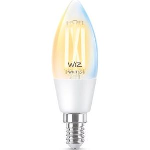 WiZ Kaarslamp Filament - Slimme LED-Verlichting - Warm- tot Koelwit Licht - E14 - 40W - Transparant - Wi-Fi