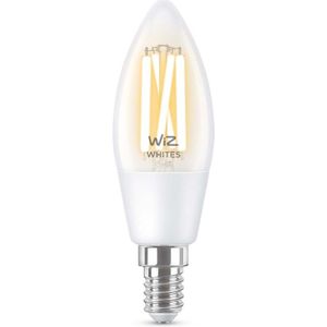 WiZ Kaarslamp Filament E14 - Warm- tot Koelwit Licht - Slimme LED Lamp - 40 W - Transparant - Verbind met Wi-Fi - Gemakkelijk te Bedienen