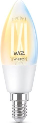 WiZ Kaarslamp Filament - Slimme LED-Verlichting - Warm- tot Koelwit Licht - E14 - 40W - Transparant - Wi-Fi