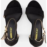 Ann Rocks Sandalen met hak zwart Textiel