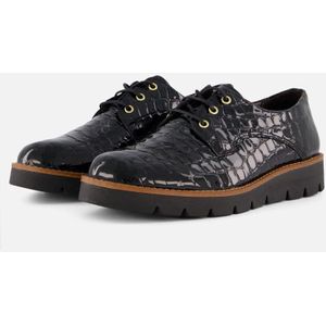Feyn Veterschoenen zwart Lak