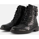 Feyn Brooke Veterboots zwart Lak