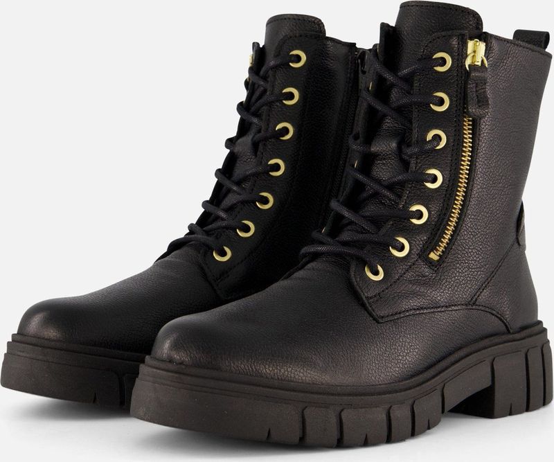 Feyn Paige29 Veterboots zwart Leer