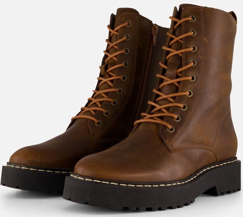 Cellini - Veterboots - Bruin - Leer en Textiel