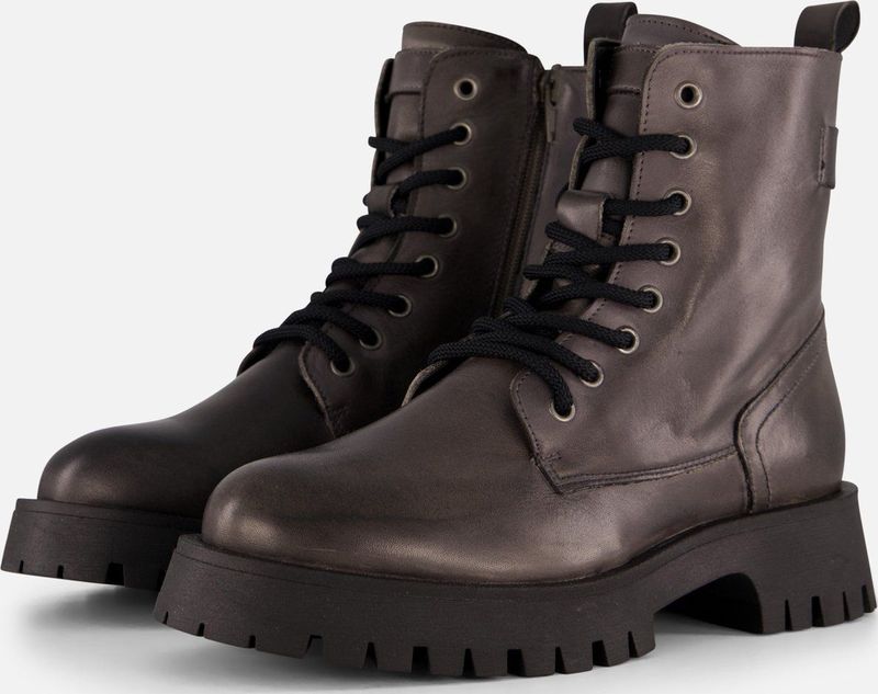 Cellini - Veterboots - Zwart - Leer en Textiel