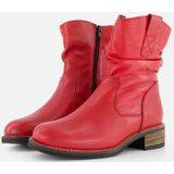 Cellini Plooi Enkellaarsjes rood Leer