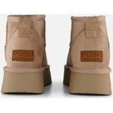 POSH by Poelman Gevoerde Boots - Glitter - Beige - Imitatiesuede