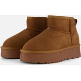 POSH by Poelman Gevoerde boots glitter cognac - Dames