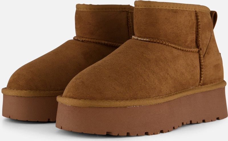 POSH by Poelman Gevoerde boots glitter cognac - Dames