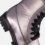 Muyters - Veterboots - Zilver - Leer - Kinderschoenen