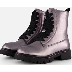 Muyters - Veterboots - Zilver - Leer - Kinderschoenen
