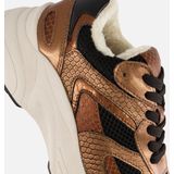 PS Poelman - Sneakers - Metallic - Bruin - Leer