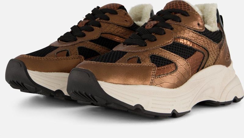 PS Poelman - Sneakers - Metallic - Bruin - Leer