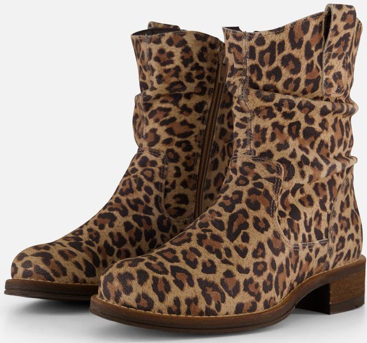 Cellini Leopard Plooi Enkellaarsjes bruin Leer