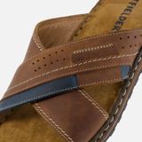 Outfielder Slippers cognac Leer - Maat 44