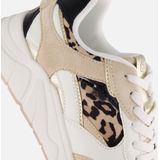 POSH by Poelman Leopard Sneakers - Beige - Textiel