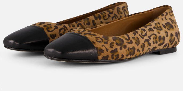 Linea Zeta Leopard Ballerina's bruin Leer - Maat 36