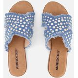 Ann Rocks - Denim Slippers - Blauw - Synthetisch