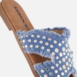 Ann Rocks - Denim Slippers - Blauw - Synthetisch