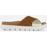 Feyn - Abby14 Slippers - Cognac - Leer - Synthetische Voering - Rubber Zool