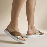 Feyn - Abby14 Slippers - Cognac - Leer - Synthetische Voering - Rubber Zool