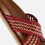 Cellini - Raffia Slippers - Rood - Textiel - Voorgevormd Voetbed