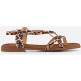 Oh My Sandals - Leopard - Sandalen - Beige - Leer