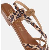 Oh My Sandals - Leopard - Sandalen - Beige - Leer