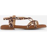 Oh My Sandals - Leopard - Sandalen - Beige - Leer