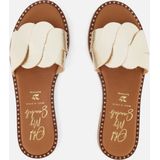 Oh My Sandals Slippers - Goud - Leer - Gekruiste Bandjes - Gespsluiting