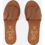 Oh My Sandals - Slippers - Cognac - Leer - Rubber Zool