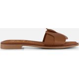 Oh My Sandals - Slippers - Cognac - Leer - Rubber Zool
