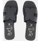 Oh My Sandals - Slippers - Zwart - Leer