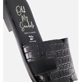 Oh My Sandals - Slippers - Zwart - Leer