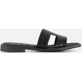 Oh My Sandals - Slippers - Zwart - Leer