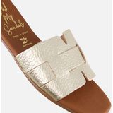 Oh My Sandals - Slippers - Metallic - Leer - Rubber Zool