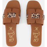 Oh My Sandals - Leopard Slippers - Goud - Leer - Dames