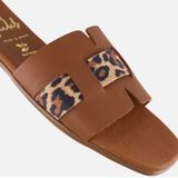 Oh My Sandals - Leopard Slippers - Goud - Leer - Dames