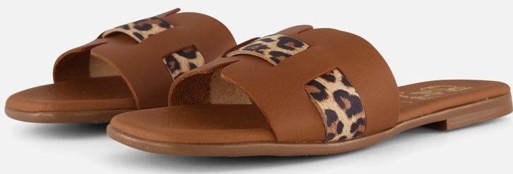 Oh My Sandals - Leopard Slippers - Goud - Leer - Dames