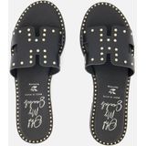 Oh My Sandals - Slippers - Zwart - Leer