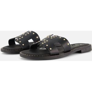 Oh My Sandals - Slippers - Zwart - Leer