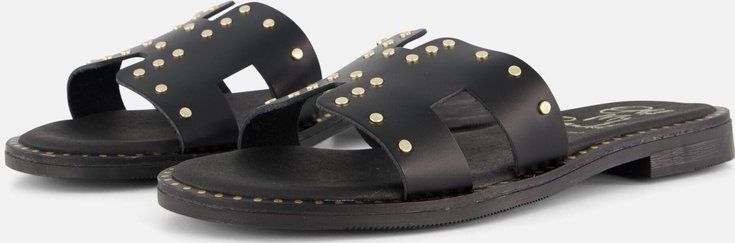 Oh My Sandals - Slippers - Zwart - Leer