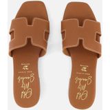 Oh My Sandals - Slippers - Bruin - Leer