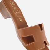 Oh My Sandals - Slippers - Bruin - Leer