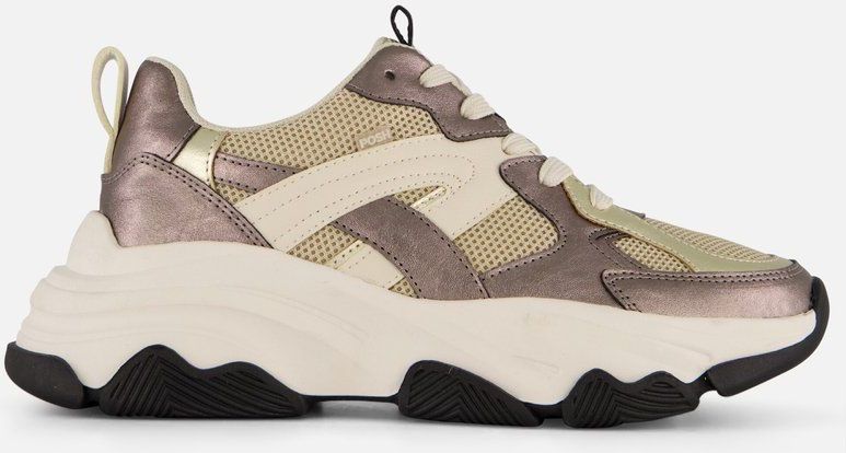 POSH by Poelman - Sneakers - Zwart - Mesh/Synthetisch - Vetersluiting